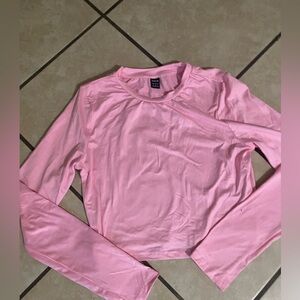 Pink Long Sleeve Crop Top